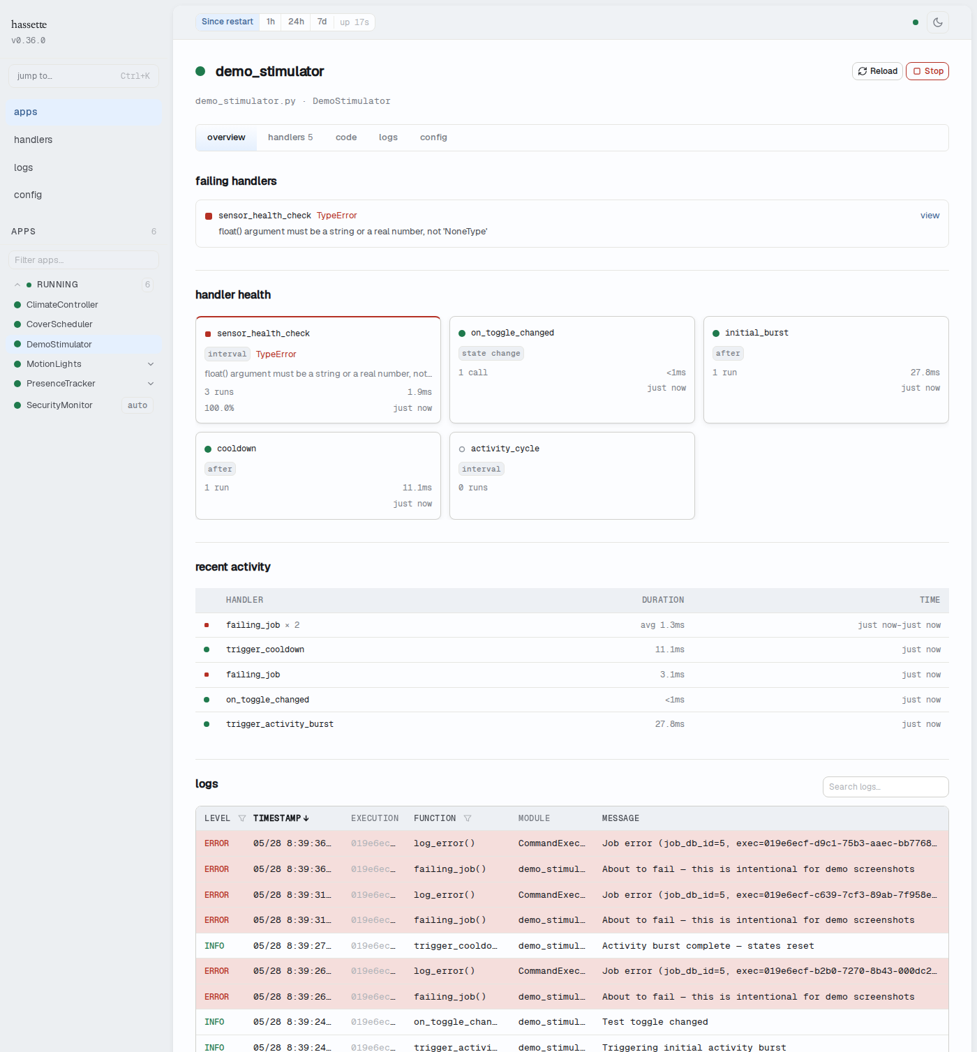 App detail overview